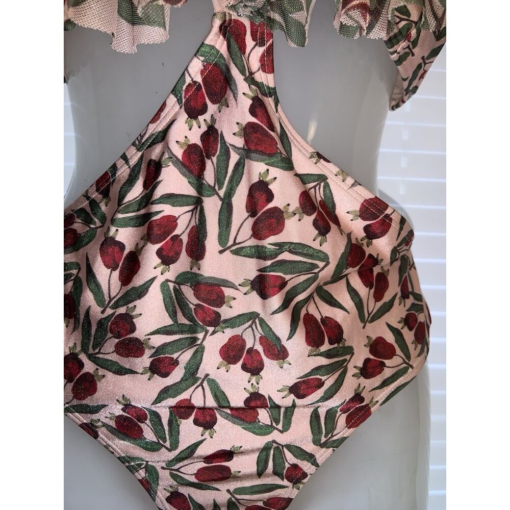Agua de Coco Pink Berry One Piece bikini Size Medium - Picture 3 of 6